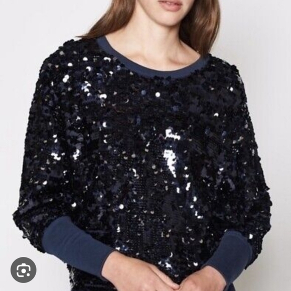 JOIE Aldwyn Sequined Sweatshirt in Midnight Blue